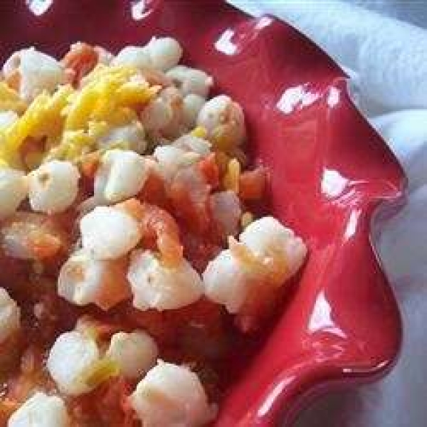 Hominy with Chiles and Tomatoes