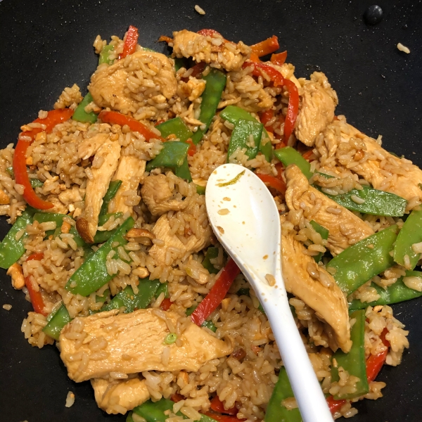 Chicken, Snow Pea, and Cashew Fried Rice