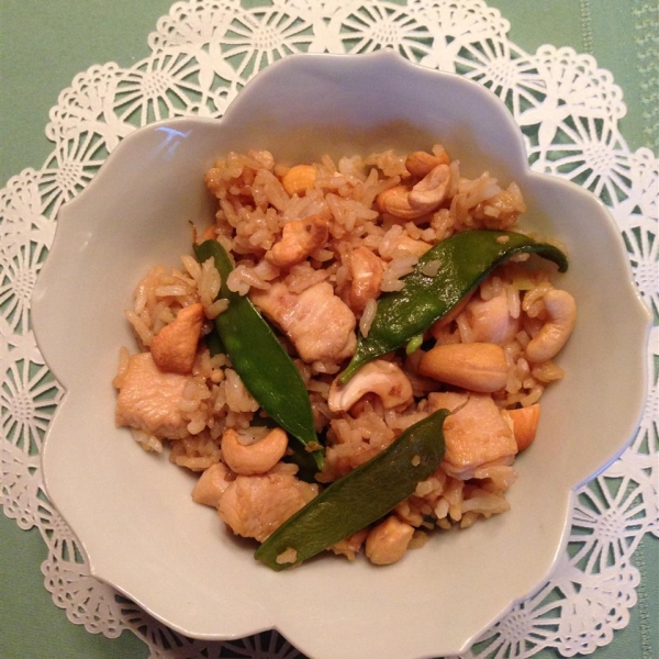 Chicken, Snow Pea, and Cashew Fried Rice