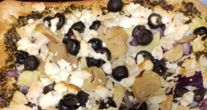 Greek Pizza with Artichokes and Feta Cheese