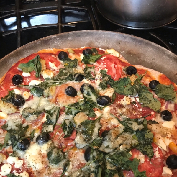 Greek Pizza with Artichokes and Feta Cheese