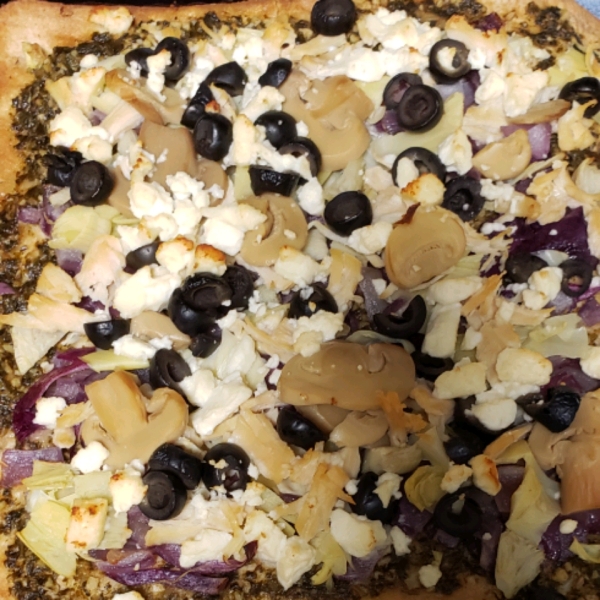 Greek Pizza with Artichokes and Feta Cheese