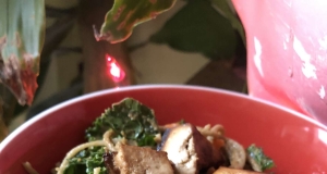 Vegetarian Udon Noodles with Peanut Sauce