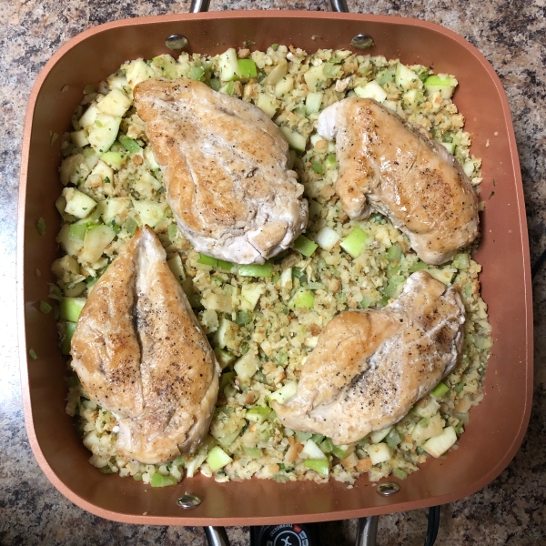 Skillet Chicken and Apple Stuffing