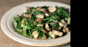 Wilted Arugula and Portobello Mushrooms