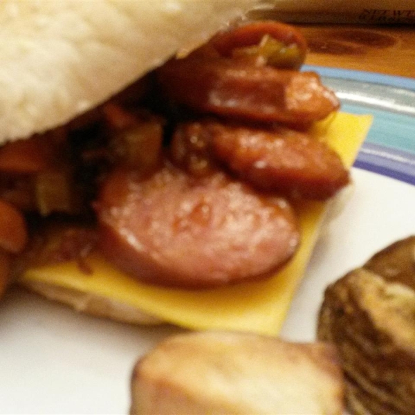 Saucy Smoked Sausage Sandwich