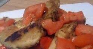 Eggplant, Roasted Pepper and Chicken Pitas