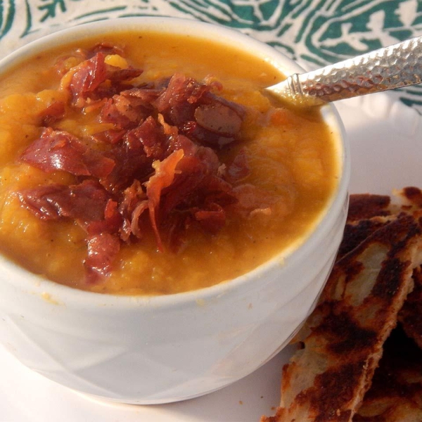 Butternut Squash Soup with Crispy Prosciutto