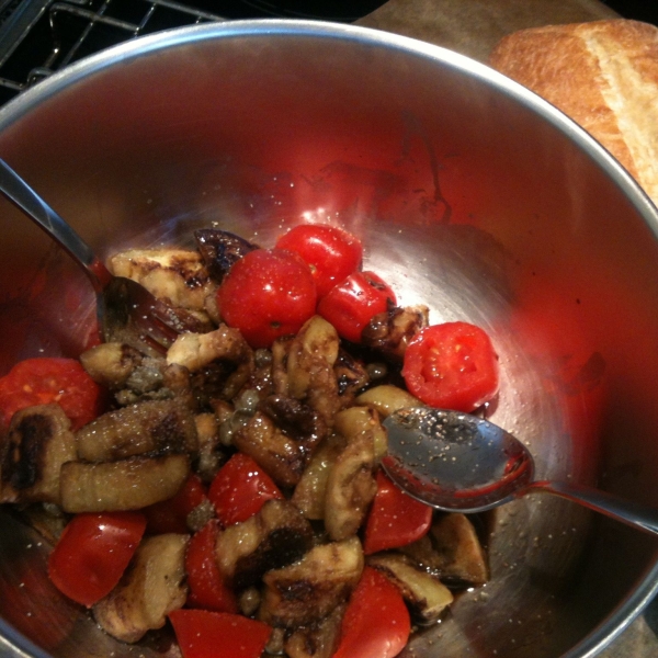 Pan-fried Eggplant Salad with Tomatoes