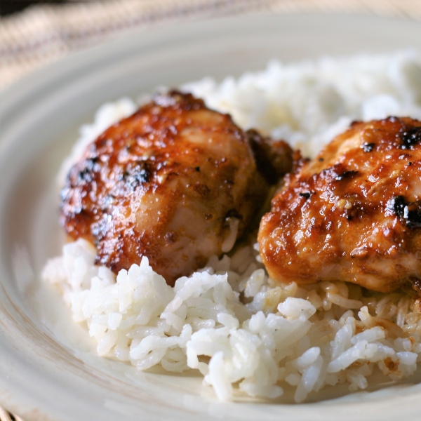 Spicy Roasted Chicken Thighs with Miso and Ginger
