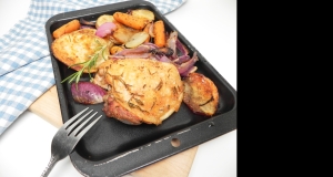 One-Pan Rosemary Chicken Thighs and Roasted Winter Vegetables for 2