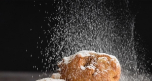 Cinnamon Apple Beignets with Caramel Sauce