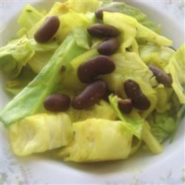 Spiced Indian Cabbage with Beans