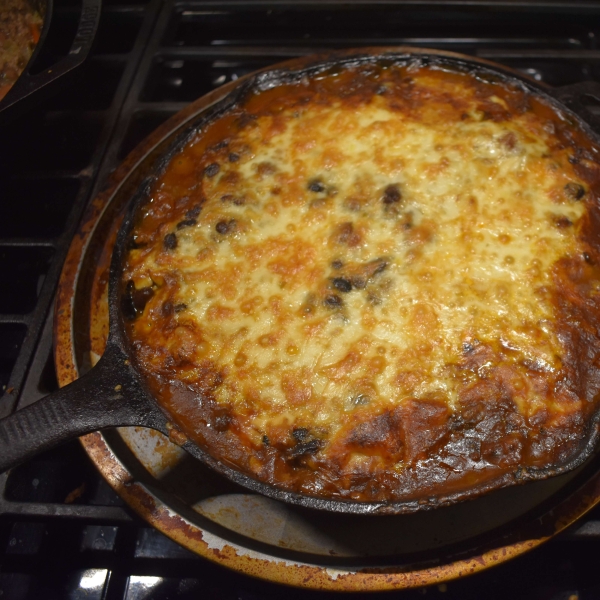 Spicy Beef and Bean Enchilada Pie