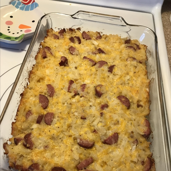 Cheesy Potatoes with Smoked Sausage