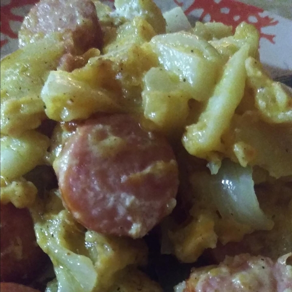 Cheesy Potatoes with Smoked Sausage