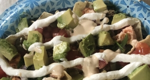 Salsa-Baked Salmon Nachos