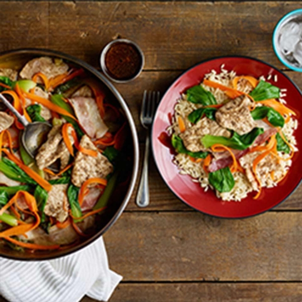 One Pot Asian Braised Pork & Bacon