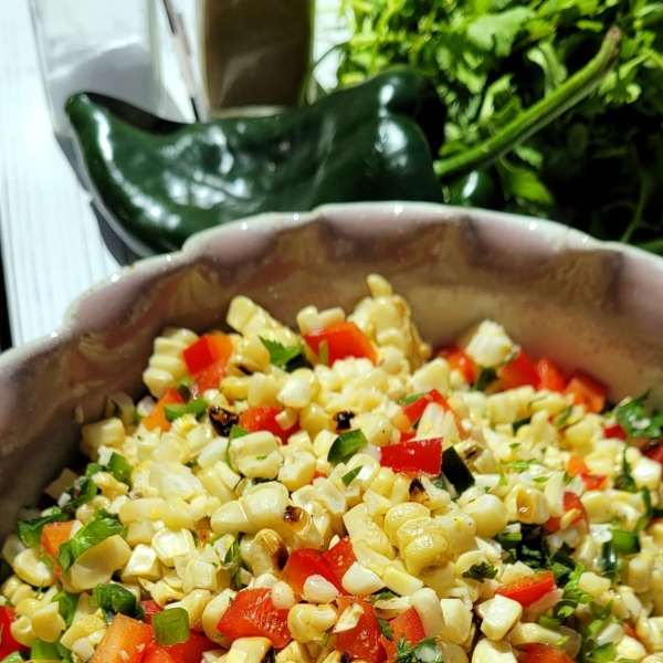 Grilled Corn Salad with Peppers