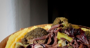 Braised Broccoli and Porcini with Polenta