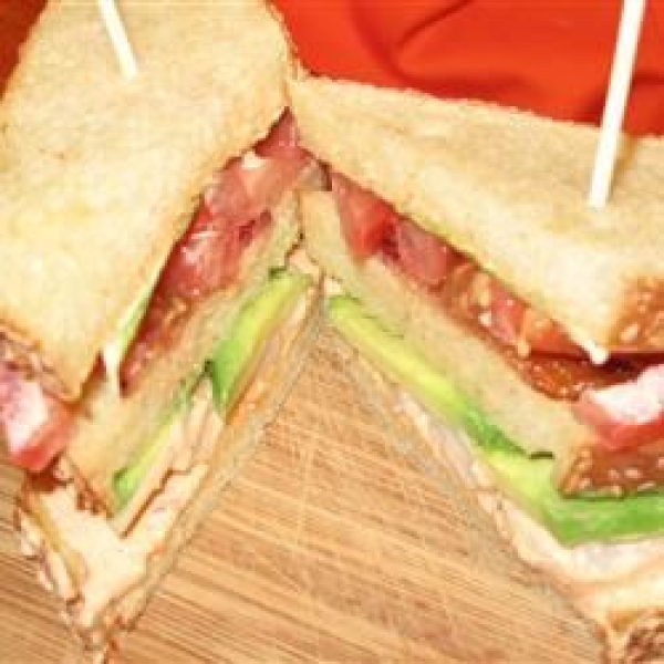 Triple Decker Grilled Shrimp BLT with Avocado and Chipotle Mayo