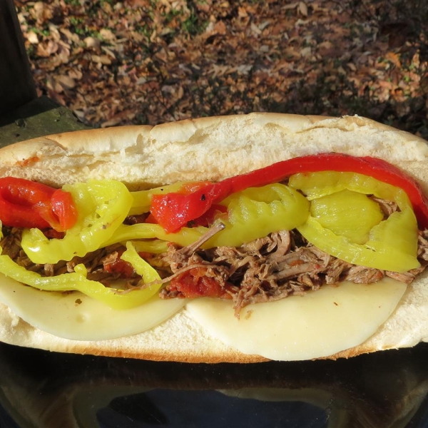 Slow Cooker Italian Beef Hoagies