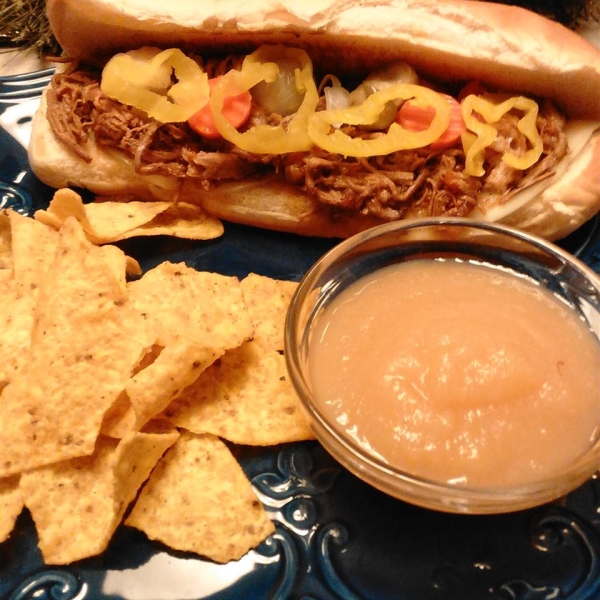 Slow Cooker Italian Beef Hoagies