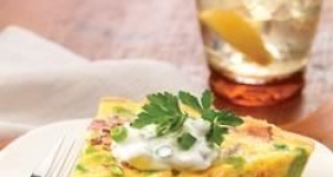 Brown Rice Frittata with Bacon and Edamame