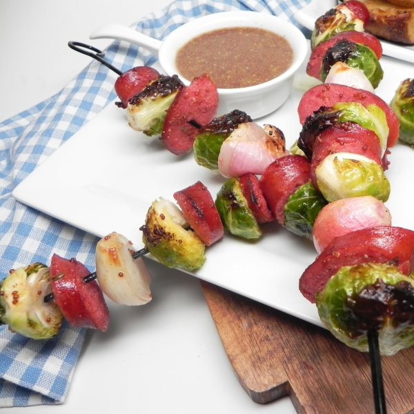 Smoked Sausage Stackers with Honey Mustard Sauce