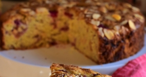 Raspberry-Ricotta Cake with White Chocolate and Almonds