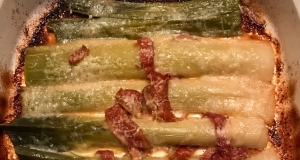 Pancetta-Wrapped Leek Gratin