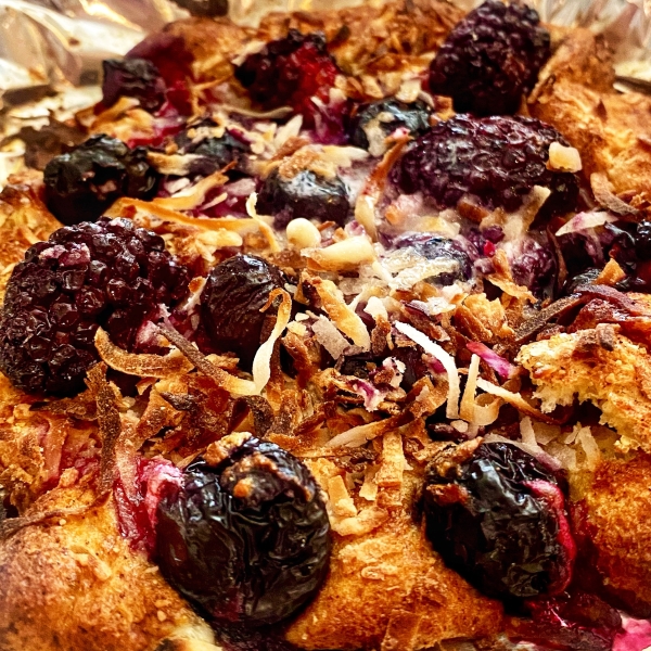 Coconut and Berry French Toast Bake