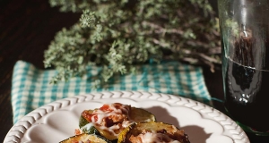 Zucchini-Sausage Mini Pizzas