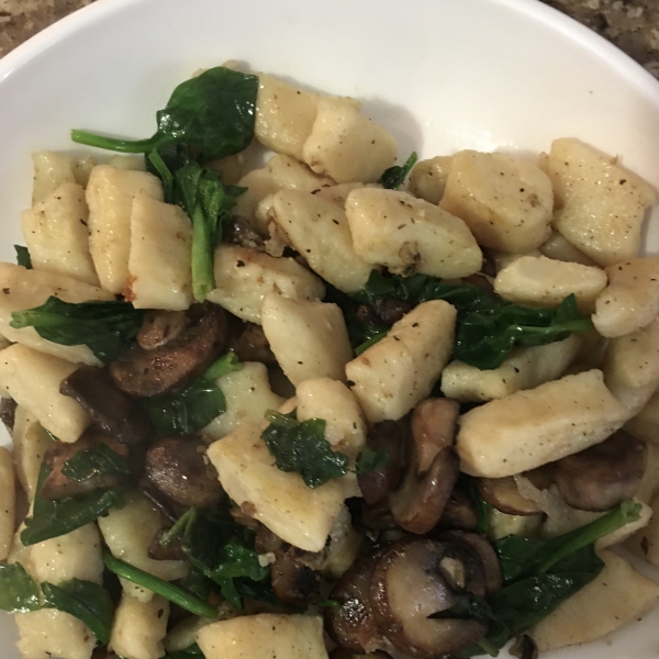 Pan-Fried Gnocchi with Mushrooms and Arugula