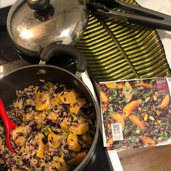 Orange Wild Rice with Pistachios and Cranberries