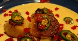 Seared Scallops with Corn Cream