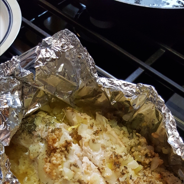 Steamed Haddock with Garlic