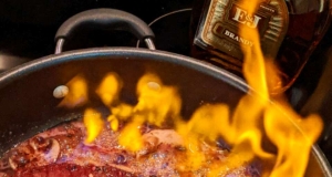 Brandy Flamed Peppercorn Steak
