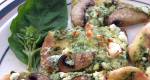 Basil Pesto and 3-Cheese Naan Pizza