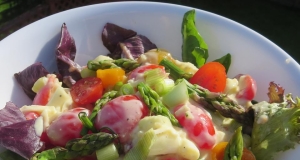 Asparagus and Tomato Salad with Yogurt-Cheese Dressing