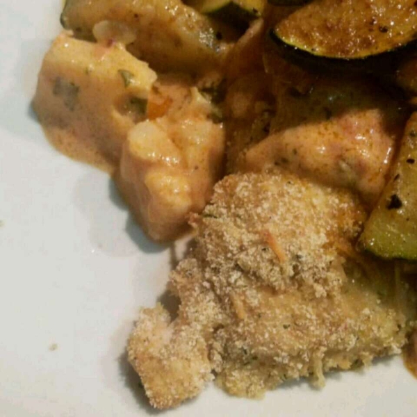Penne Rosa with Parmesan Crusted Chicken