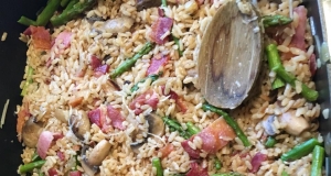Risotto with Asparagus and Bison Bacon
