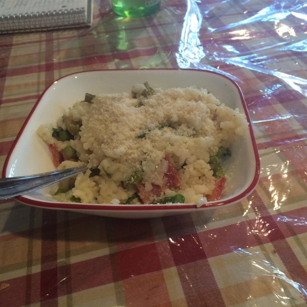 Risotto with Asparagus and Bison Bacon