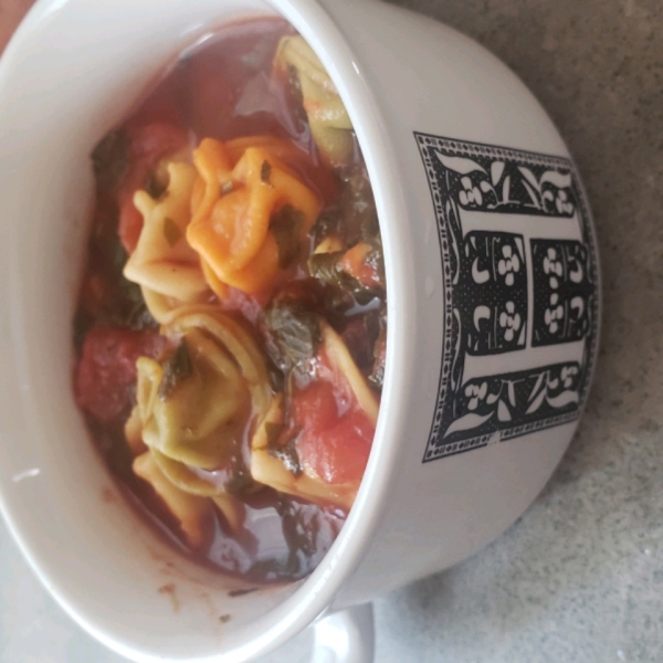 Tomato Soup with Spinach and Tortellini