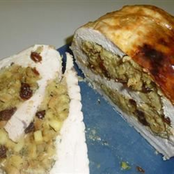 Turkey Breast Roulade with Apple and Raisin Stuffing