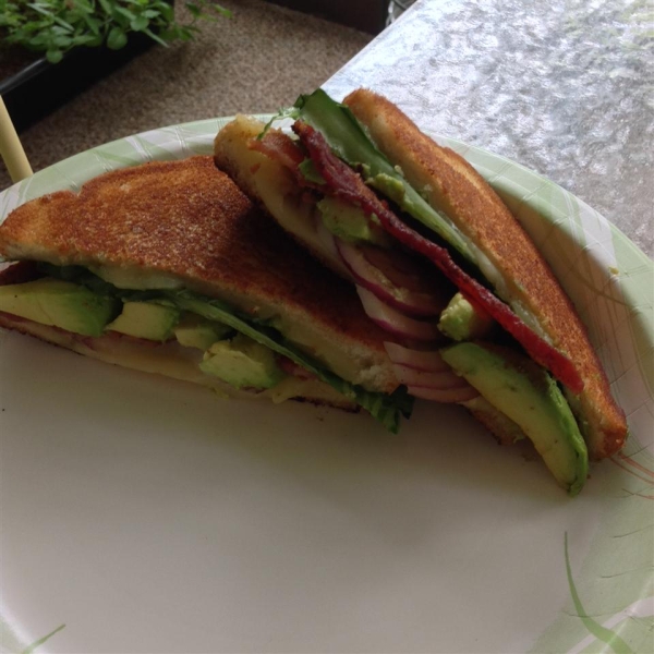 Bacon, Avocado, and Pepperjack Grilled Cheese Sandwich