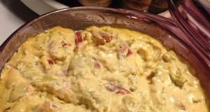Hot Roasted Red Pepper and Artichoke Dip