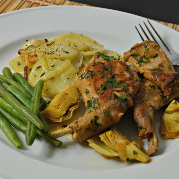 Seared Rabbit with Rosemary Potatoes