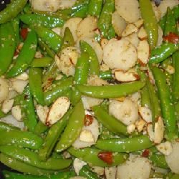Snow Peas with Water Chestnuts