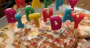 Funfetti® Pancakes with Vanilla Cream Sprinkle Sauce
